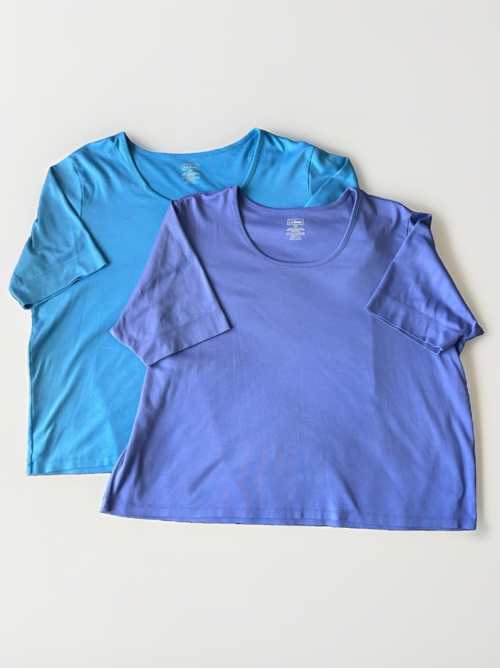 L.L. Bean Women's 100% Supima Cotton Scoop Neck Short Sleeve Tee 3X Lot of 2